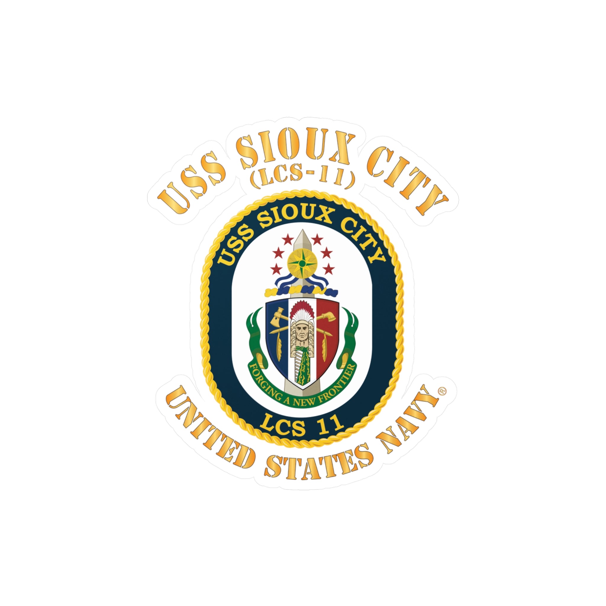 Kiss-Cut Vinyl Decal - Navy - USS Sioux City (LCS-11)