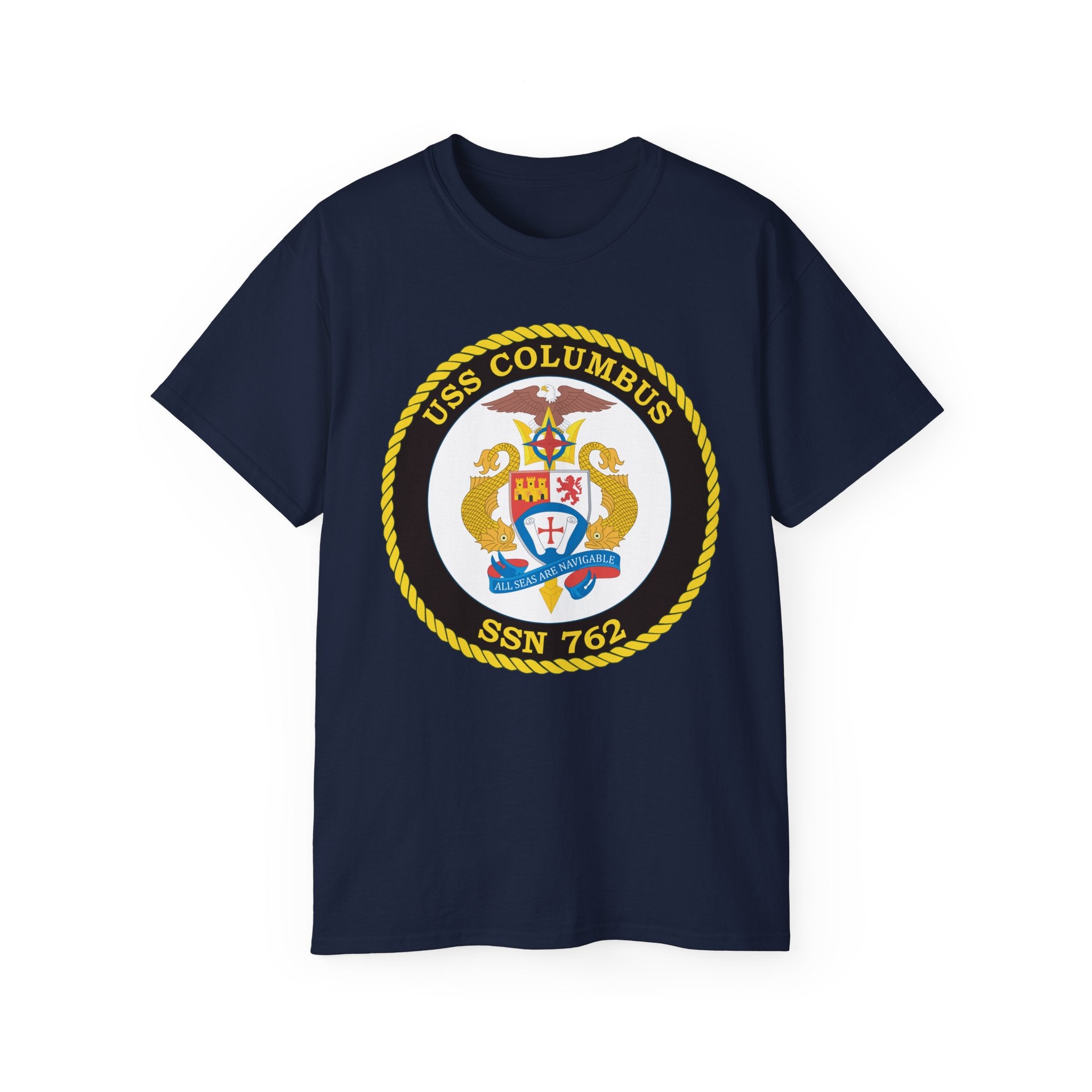 Unisex Ultra Cotton T-Shirt - Navy - USS Columbus (SSN-762) wo txt