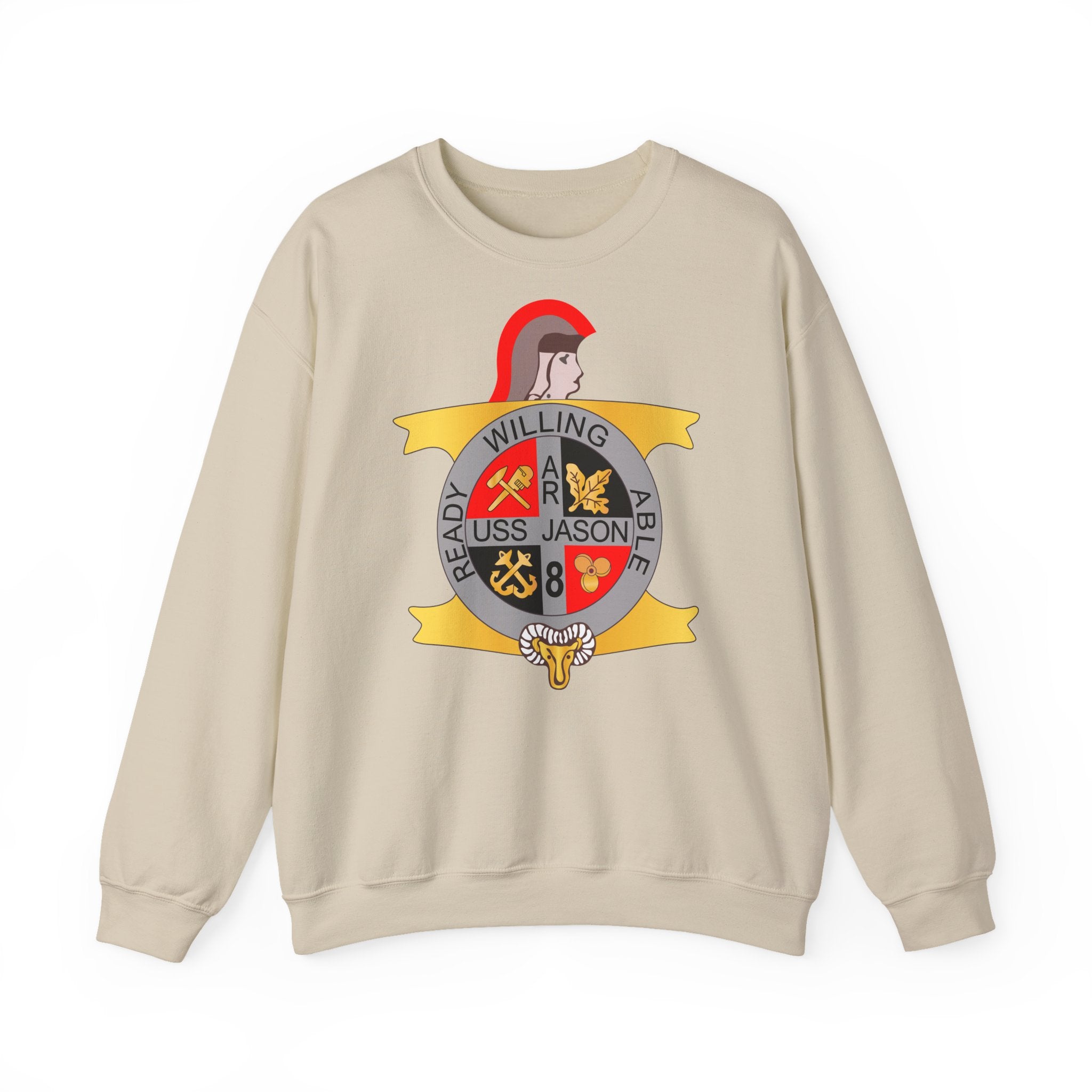 Unisex Heavy Blend™ Crewneck Sweatshirt - Navy - USS Jason (AR-8) wo Txt