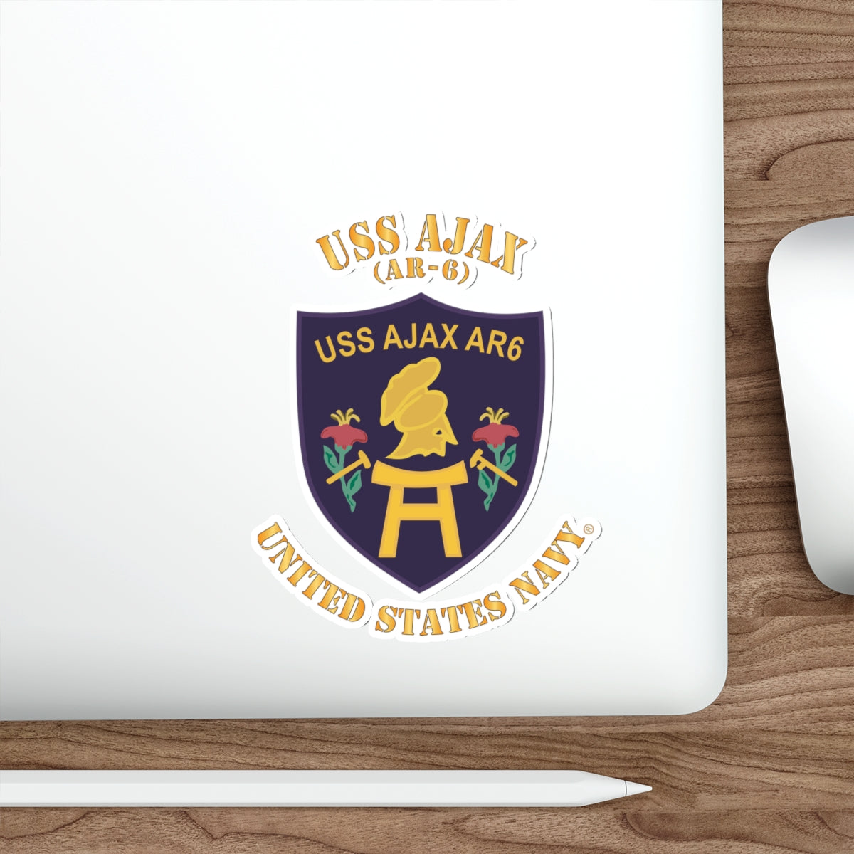 Die-Cut Vinyl Sticker - Navy - USS Ajax (AR-6)