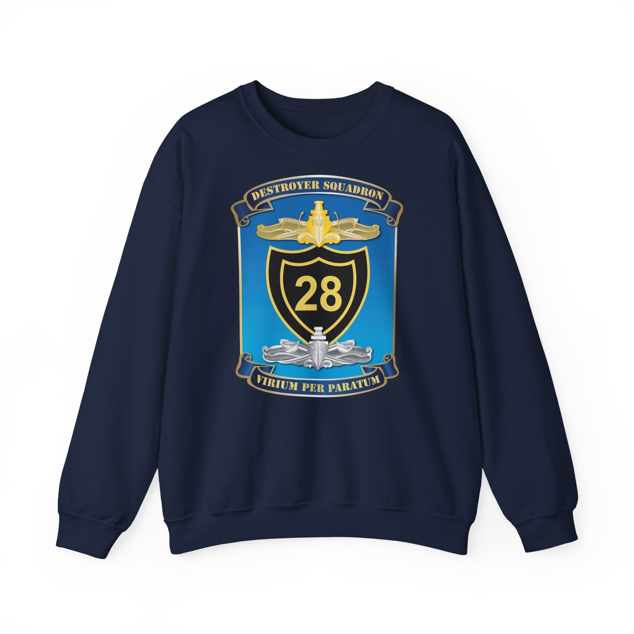 Unisex Heavy Blend™ Crewneck Sweatshirt - Navy - Destroyer Squadron 28 (DESRON-28) wo Txt