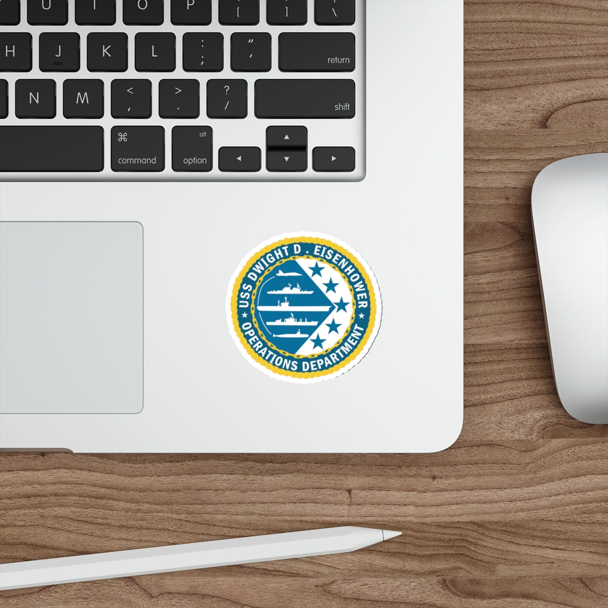 Die-Cut Vinyl Sticker - Navy - USS Dwight D. Eisenhower (CVN-69) - Operations Department wo txt