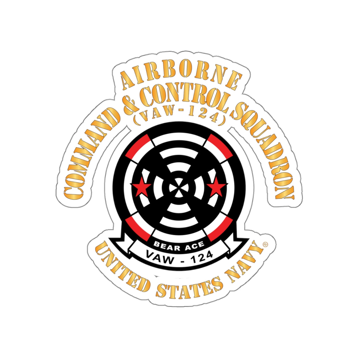Die-Cut Vinyl Sticker - Navy - Airborne Command & Control Squadron 124 (VAW-124)