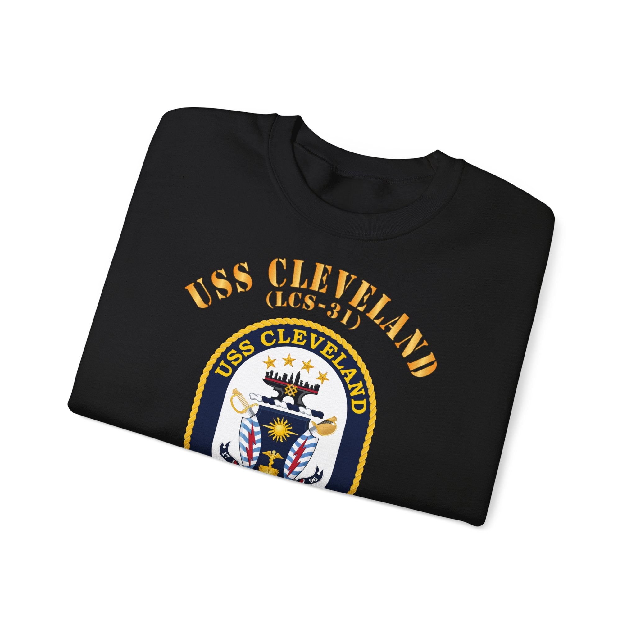 Unisex Heavy Blend™ Crewneck Sweatshirt - Navy - USS Cleveland (LCS-31)