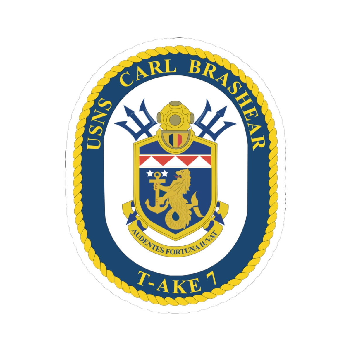 Kiss-Cut Stickers - Navy - USNS Carl Brashear (T-AKE 7) wo txt