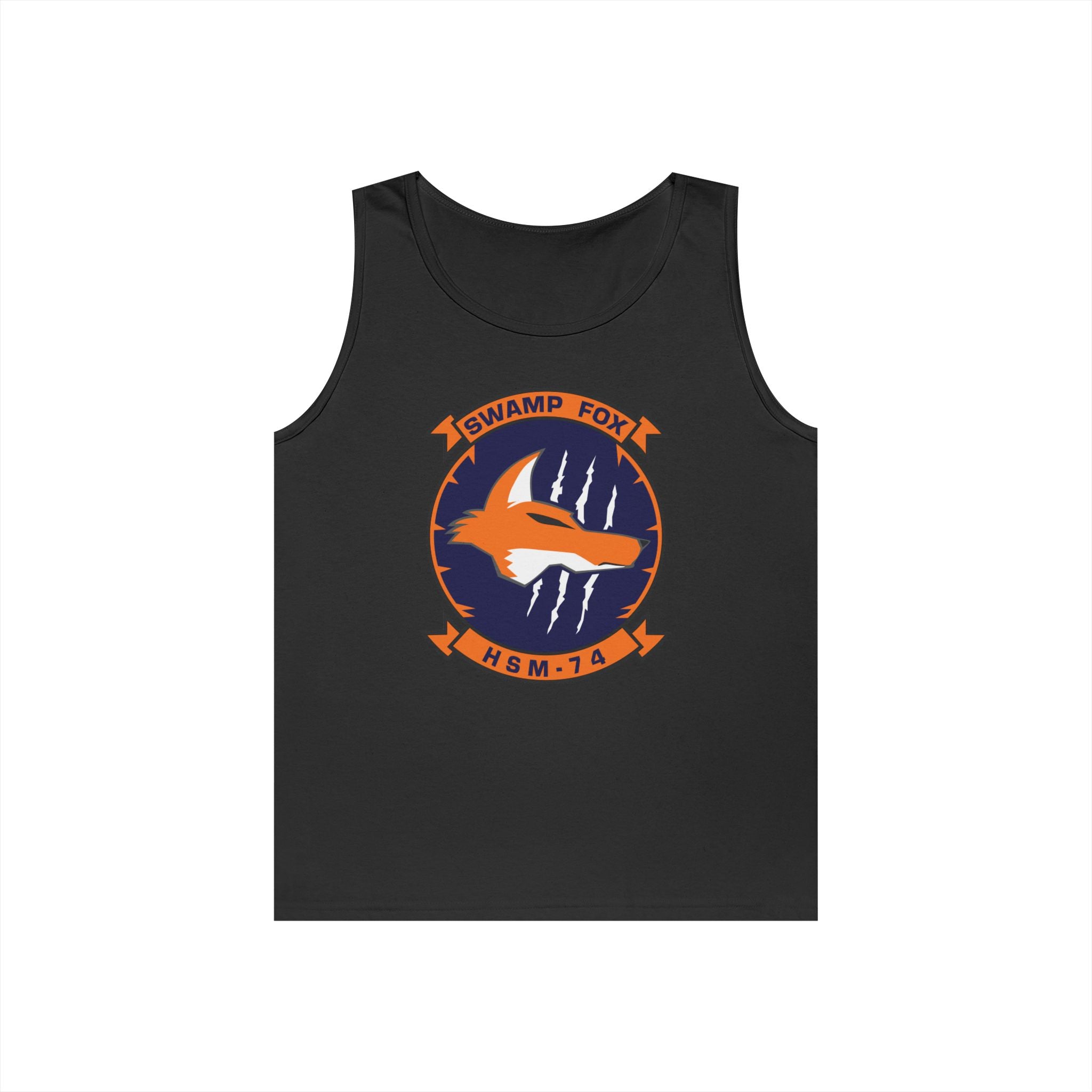 Unisex Heavy Cotton Tank Top - Navy - Helicopter Maritime Strike Seven Four (HSM-74) wo txt