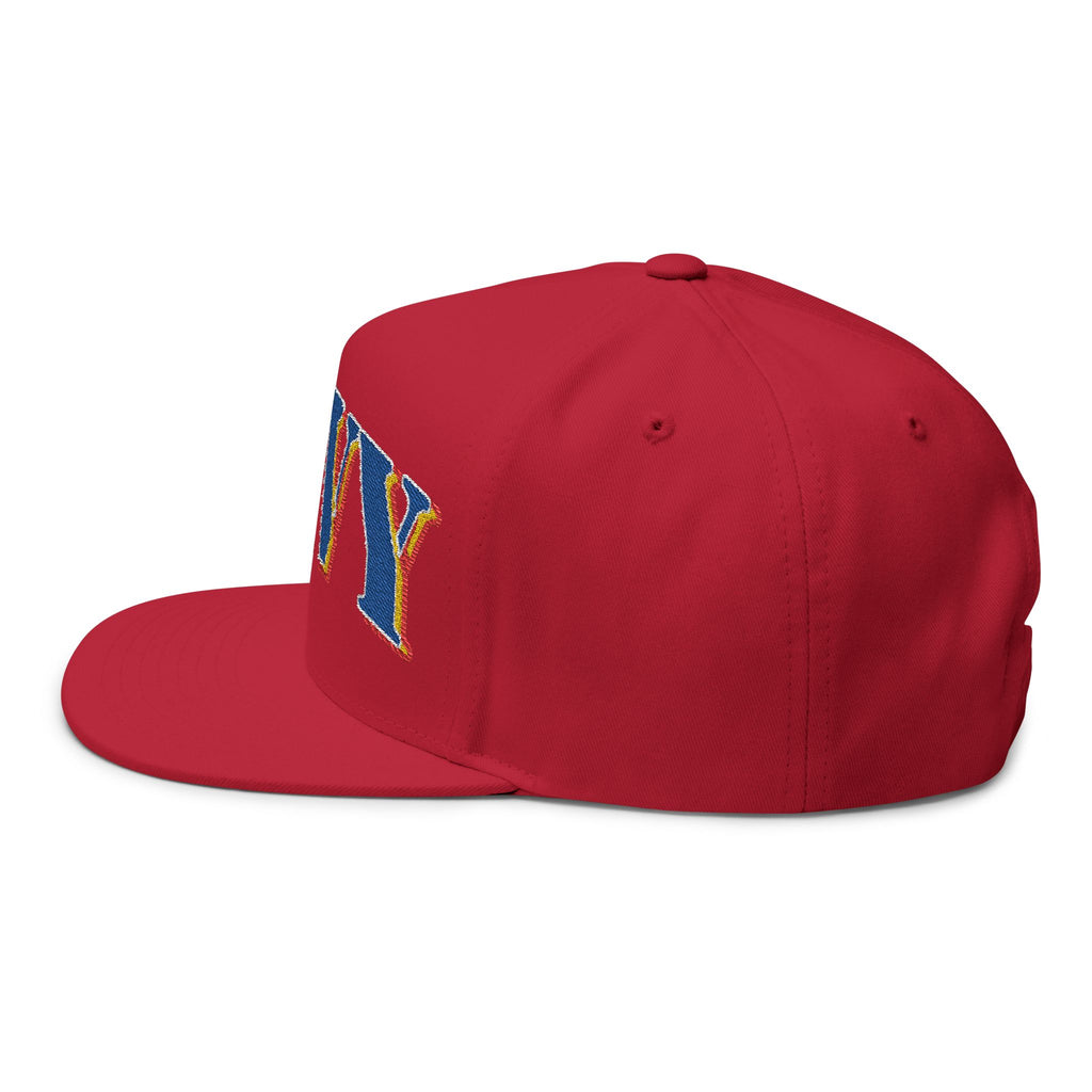 US Navy Embroidered Flat Bill Hat — Retro Varsity Military Style