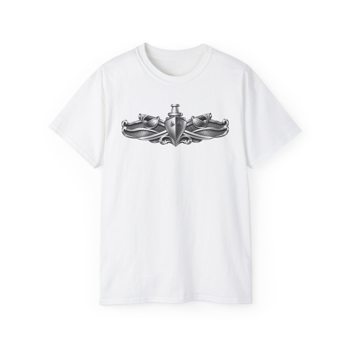 Unisex Ultra Cotton T-Shirt - Navy - Badge - Enlisted Surface Warfare Specialist (ESWS) wo txt - 3D - Enhanced