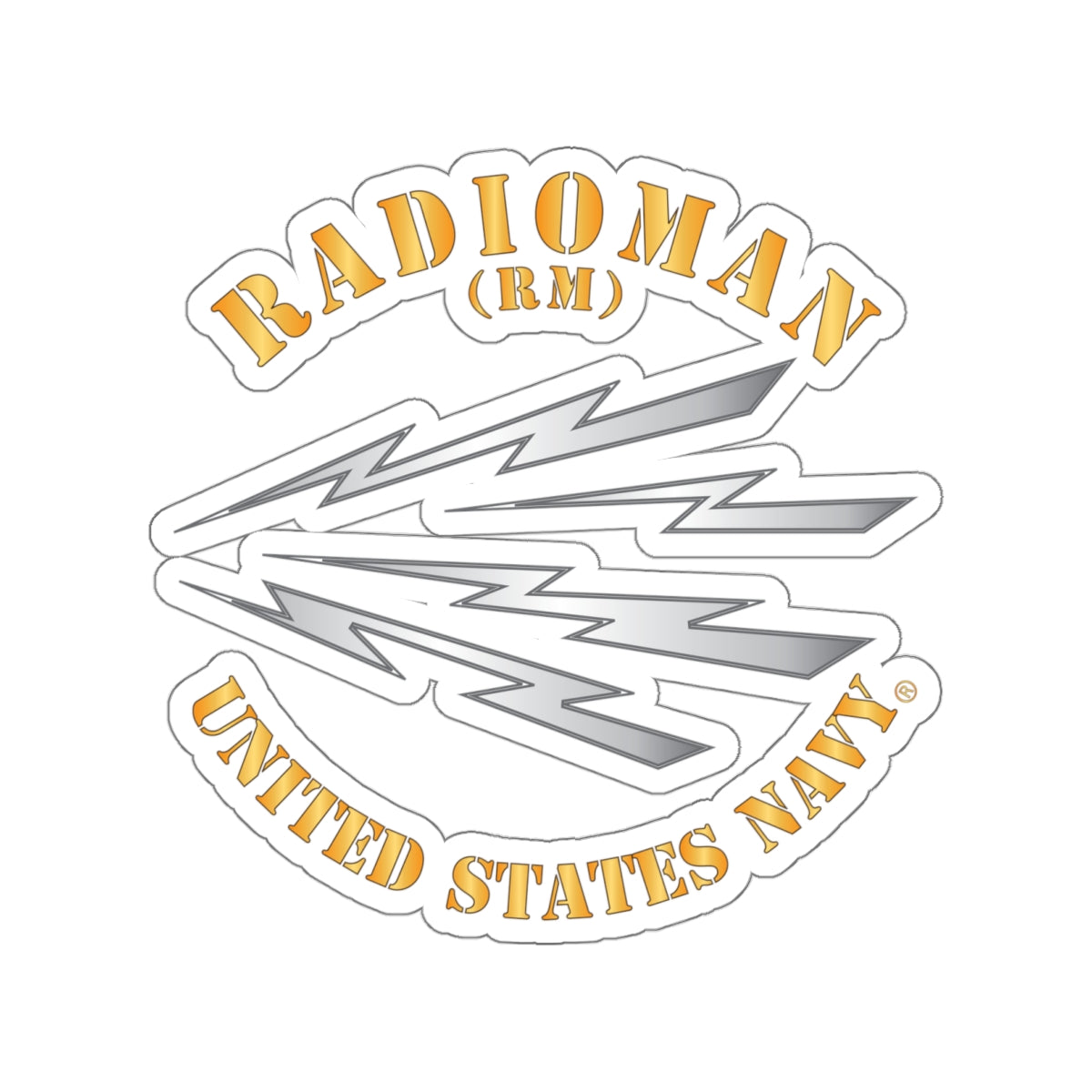 Die-Cut Vinyl Sticker - Navy - Rate - Radioman (RM)