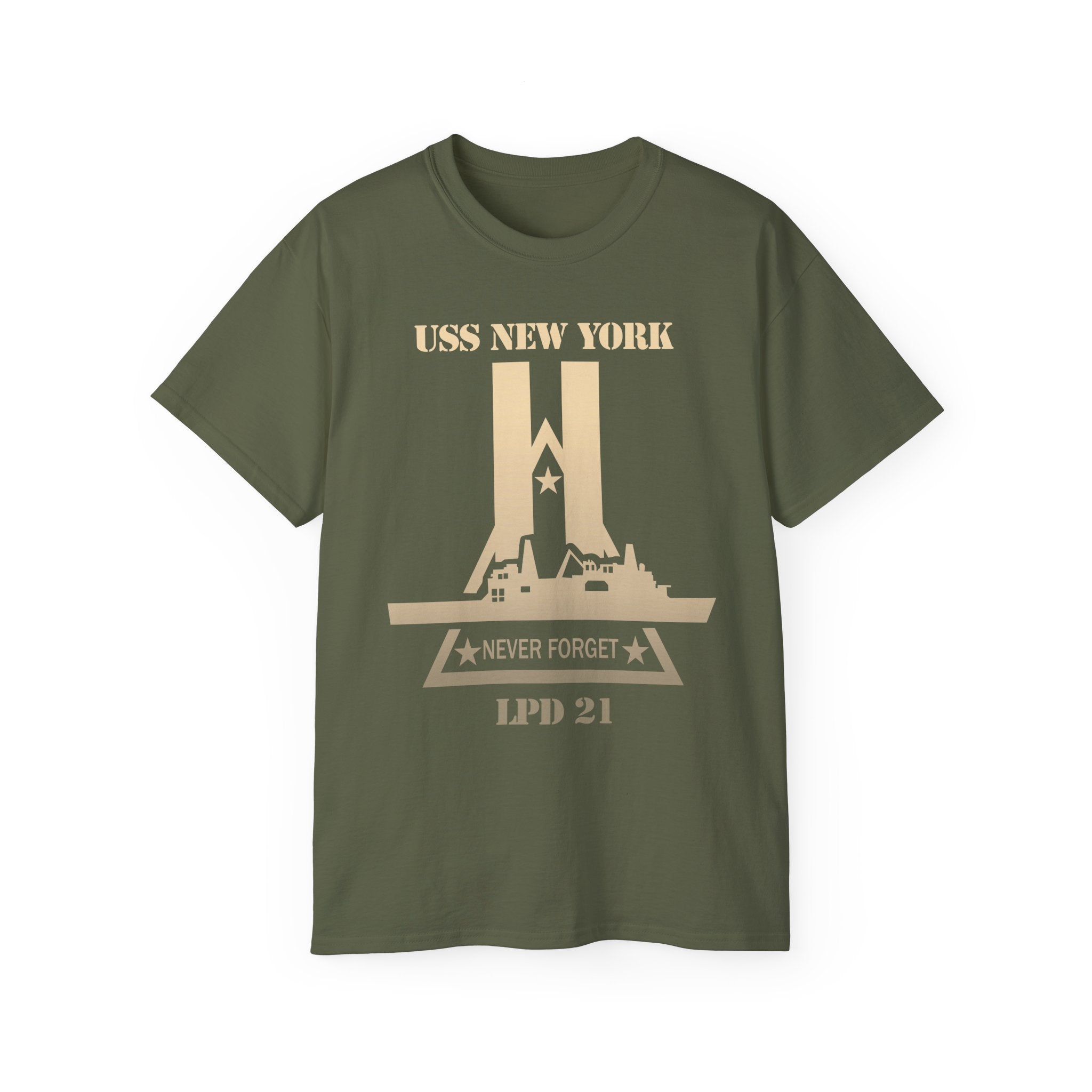 Unisex Ultra Cotton T-Shirt - Navy - USS New York (LPD-21) wo Txt X 300