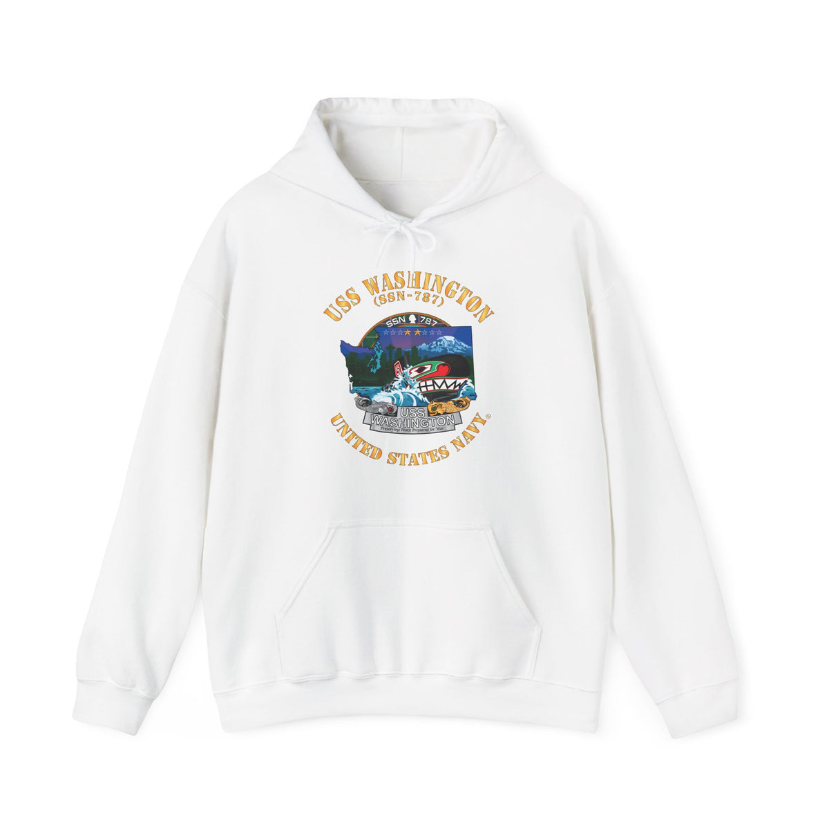 Unisex Heavy Blend™ Hoodies - Navy - USS Washington (SSN-787) X 300
