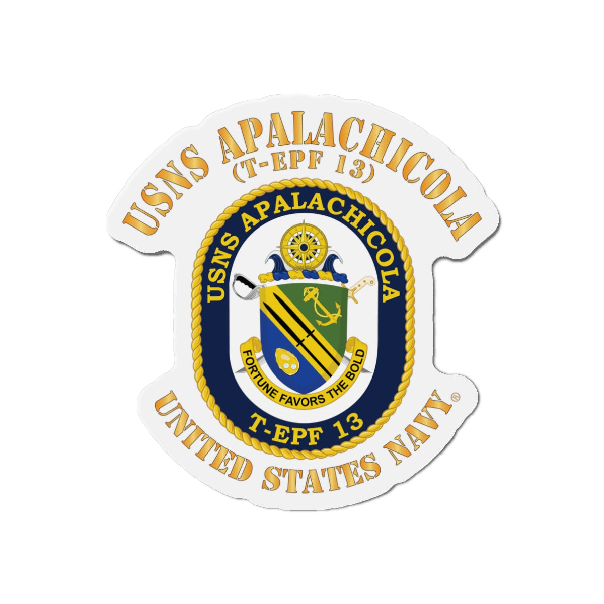 Die-Cut Magnet - Navy - USNS Apalachicola (T-EPF 13)