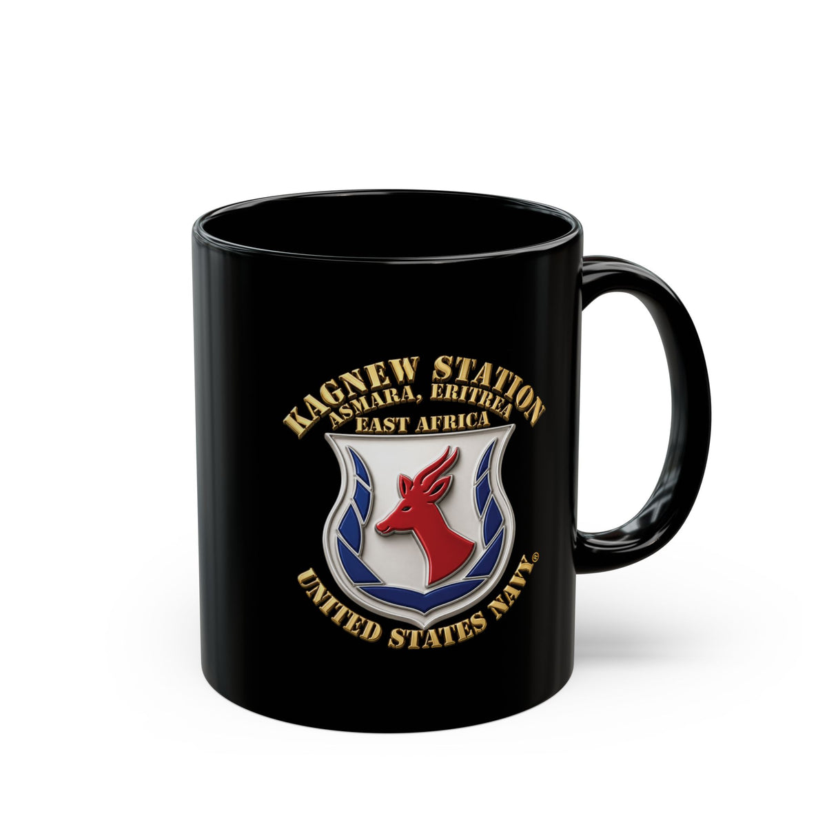 Black Mug (11oz, 15oz) - Navy - Kagnew Station - Asmara, Eritrea - East Africa - 3D X 300