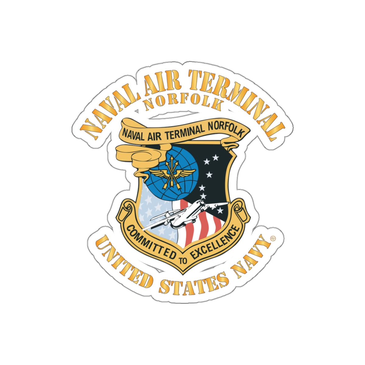 Die-Cut Vinyl Sticker - Navy - Naval Air Terminal Norfolk