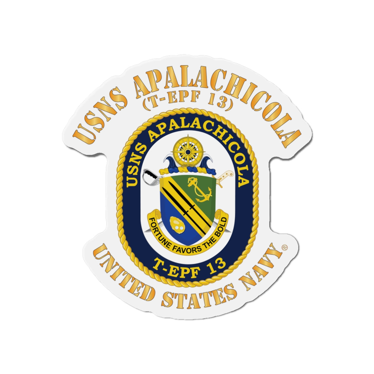 Die-Cut Magnet - Navy - USNS Apalachicola (T-EPF 13)