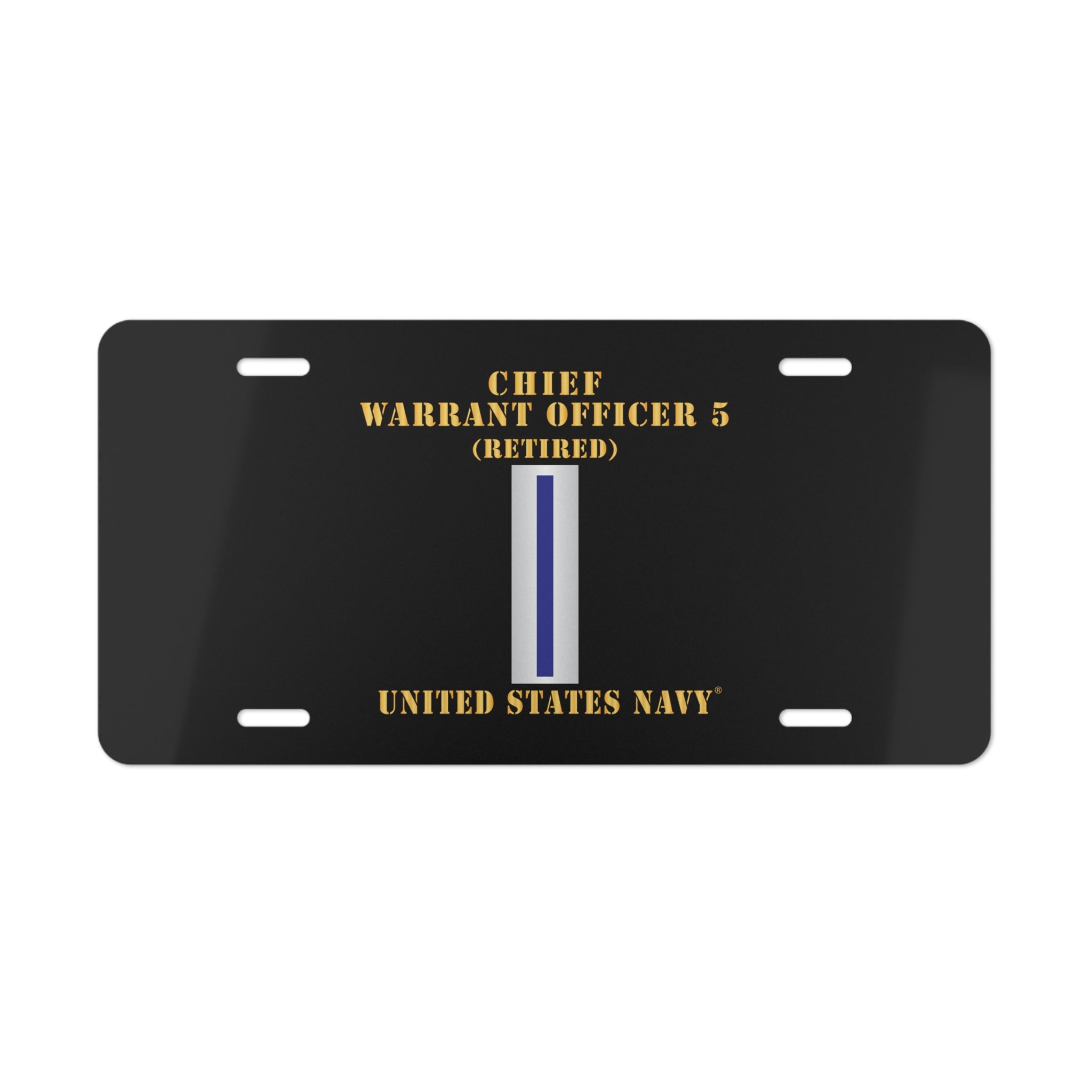 Vanity License Plate - Navy - Chief Warrant Officer 5 - CW05 - Retired