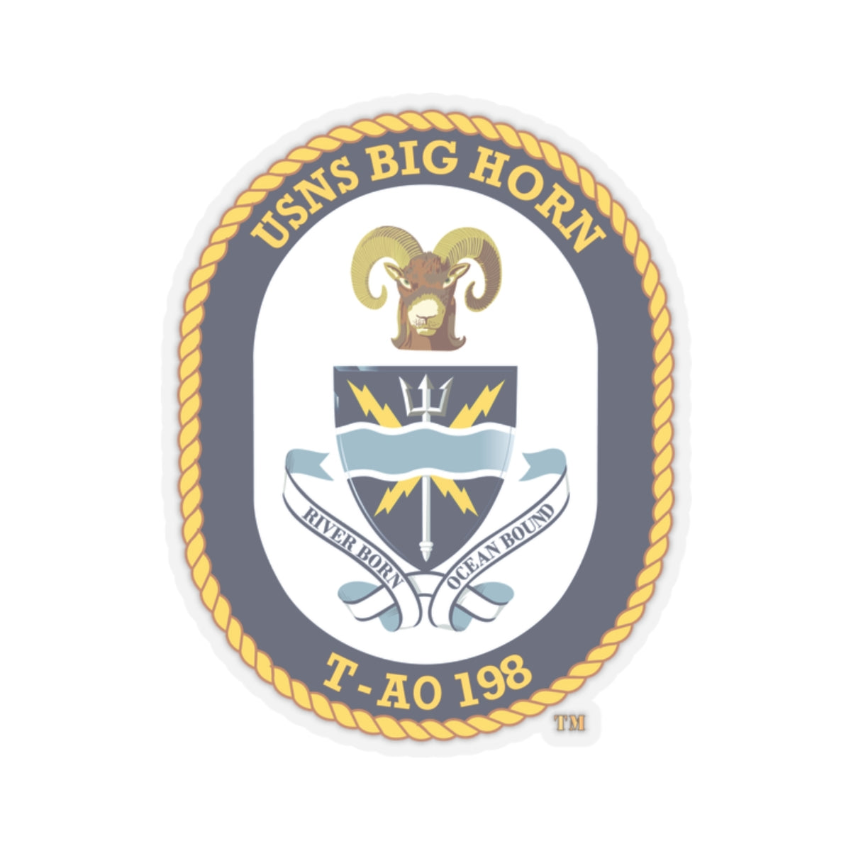 Kiss-Cut Stickers - Navy - USNS Big Horn (T-AO 198) wo txt