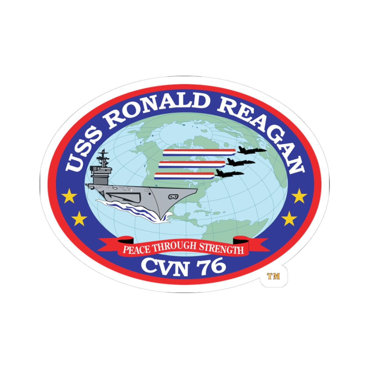 Kiss-Cut Stickers - Navy - USS Ronald Reagan (CVN-76) wo txt X 300