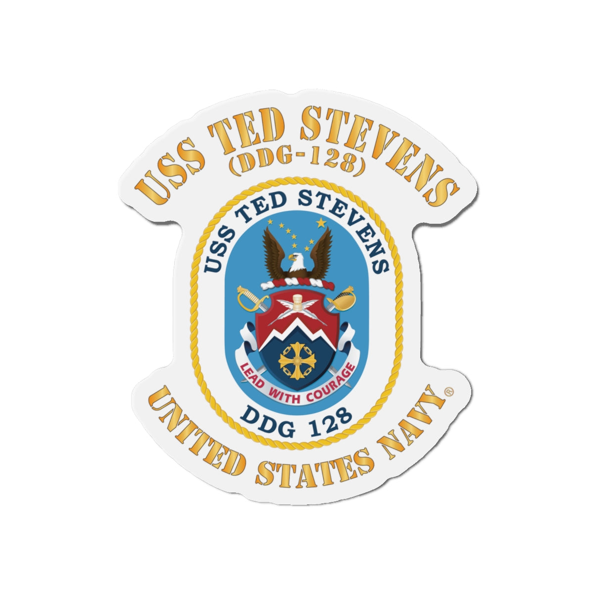 Die-Cut Magnet - Navy - USS Ted Stevens (DDG-128)