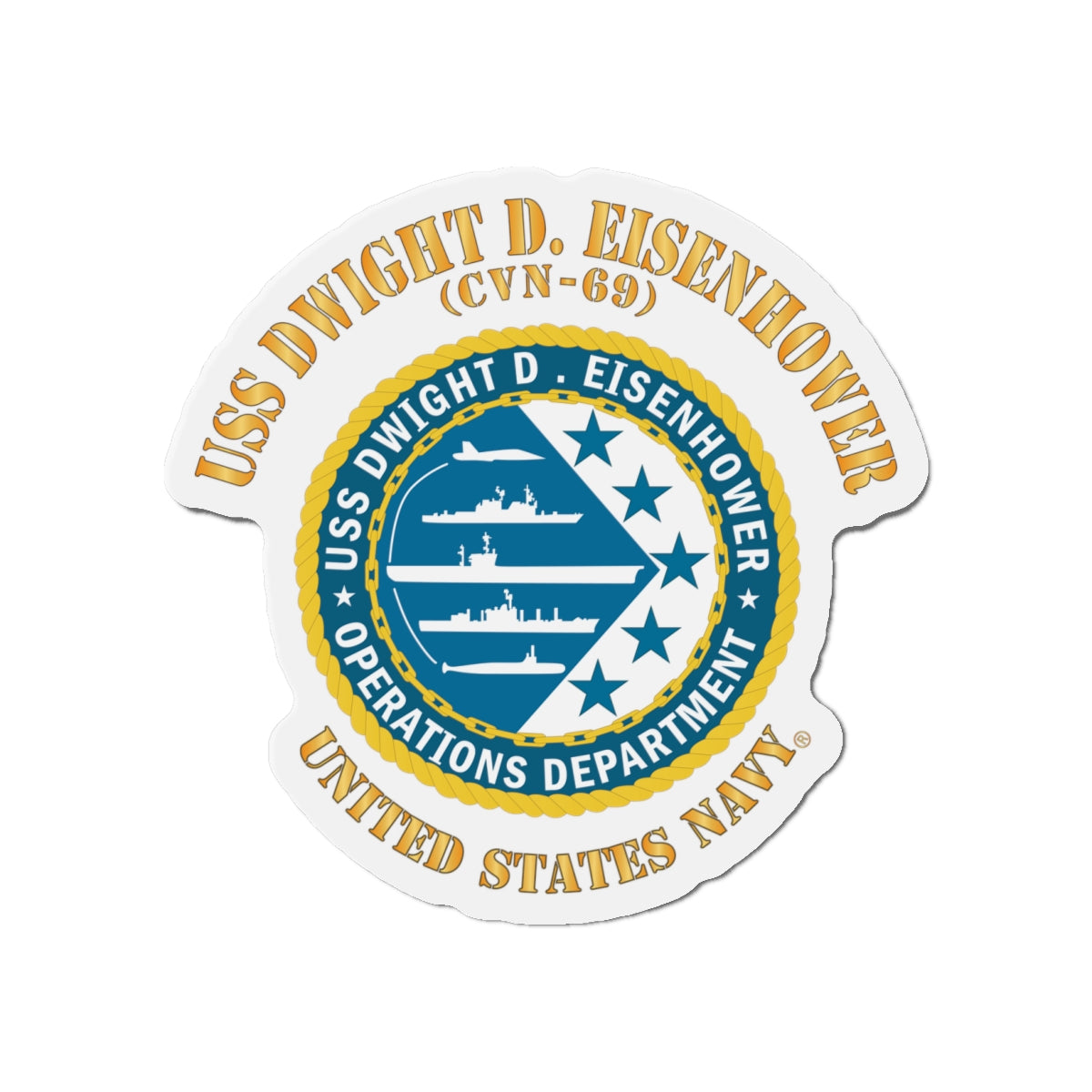 Die-Cut Magnet - Navy - USS Dwight D. Eisenhower (CVN-69) - Operations Department