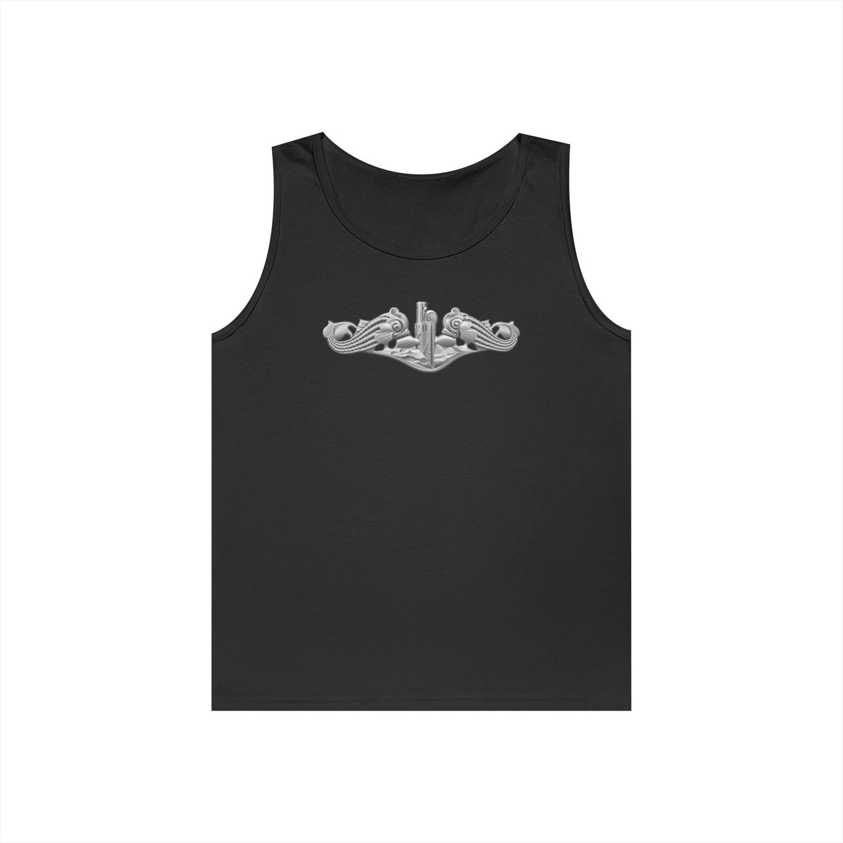 Unisex Heavy Cotton Tank Top - Navy - Badge - Submarine Warfare wo txt - Enlisted - 3D - Enhanced
