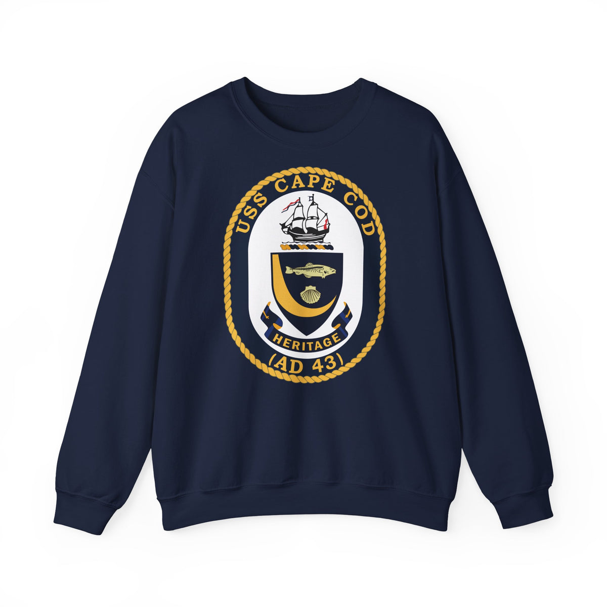 Unisex Heavy Blend™ Crewneck Sweatshirt -  Navy - USS Cape Cod (AD 43) wo txt X 300