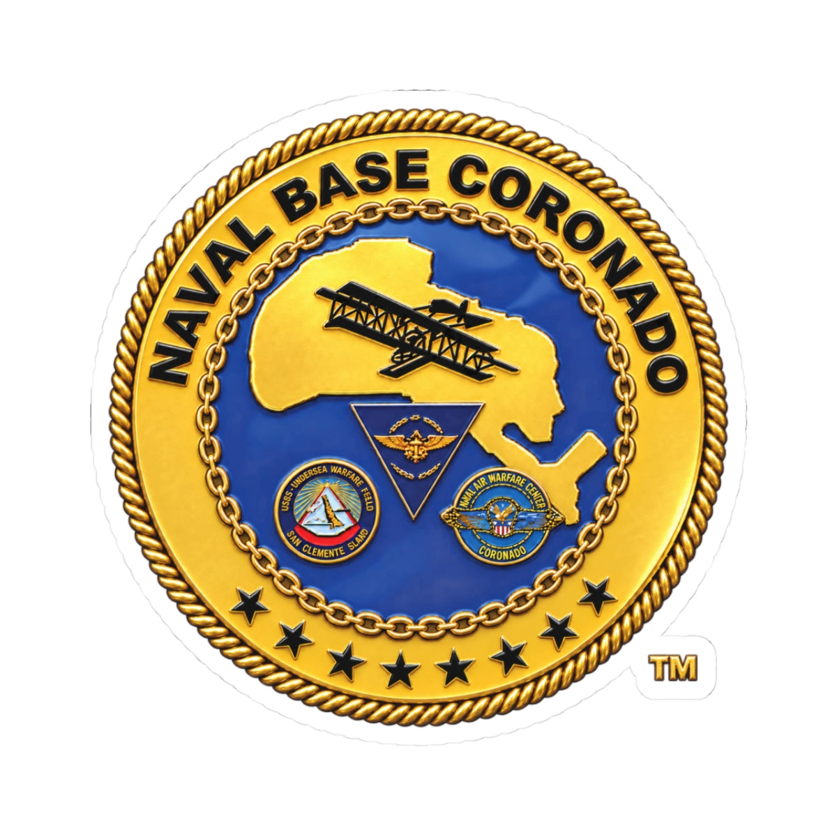 Kiss-Cut Stickers - Navy - Naval Base Coronado - Crest - 3D - Enhanced