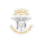 Die-Cut Vinyl Sticker - Navy - Rate - Dental Technician (DT)