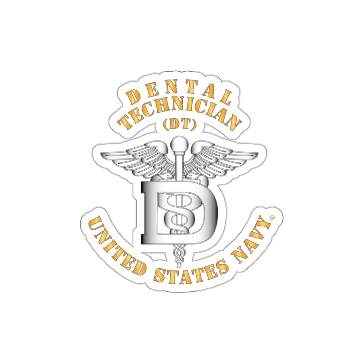Die-Cut Vinyl Sticker - Navy - Rate - Dental Technician (DT)