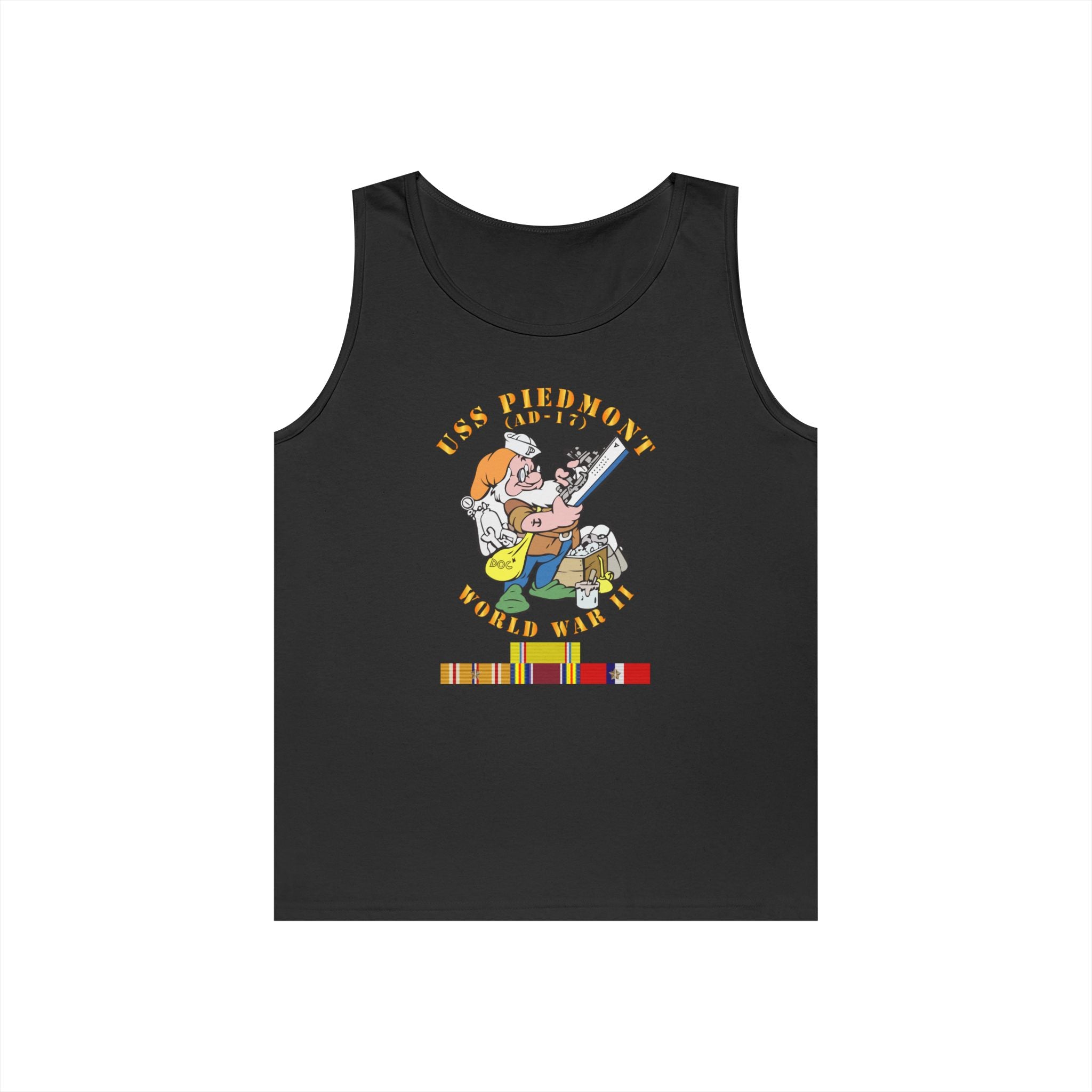 Unisex Heavy Cotton Tank Top - Navy - USS Piedmont (AD-17) w PAC SVC WWII