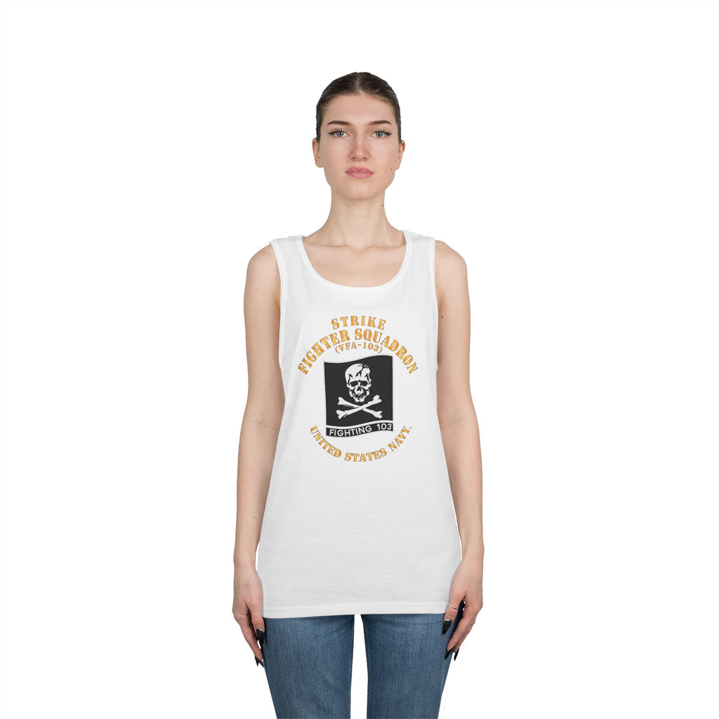 Unisex Heavy Cotton Tank Top - Navy - Strike Fighter Squadron 103 (VFA-103)