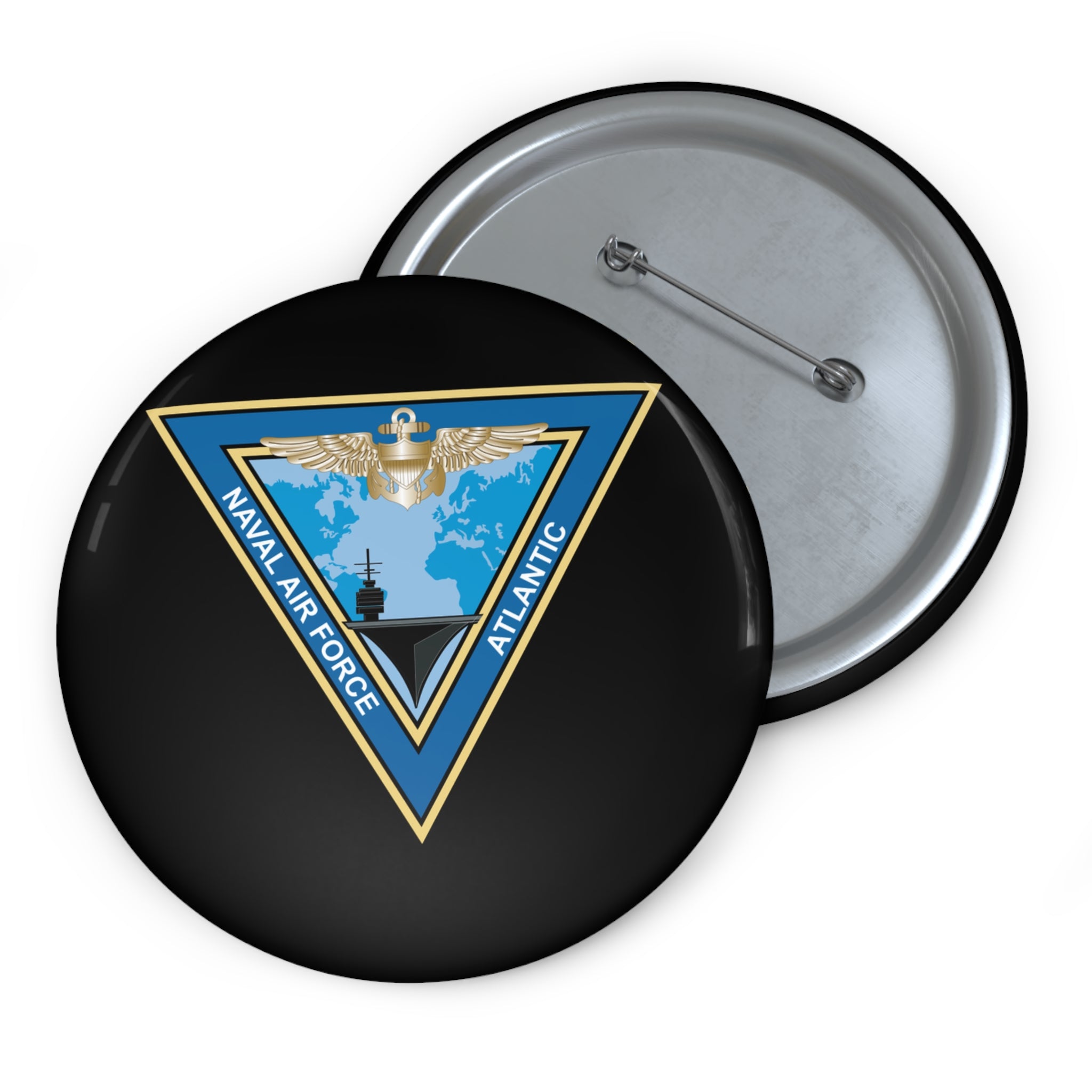 Custom Pin Button - Navy - Commander, Naval Air Force Atlantic - COMNAVAIRLANT wo Txt