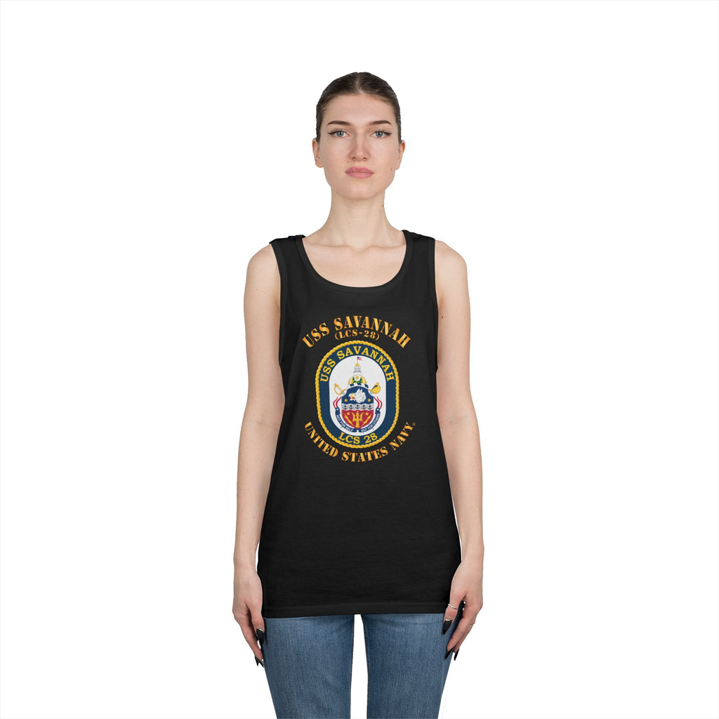 Unisex Heavy Cotton Tank Top - Navy - USS Savannah (LCS-28)