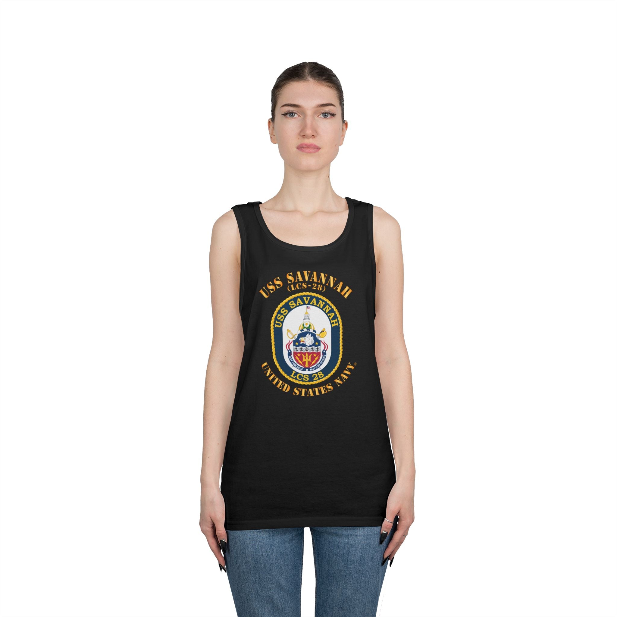 Unisex Heavy Cotton Tank Top - Navy - USS Savannah (LCS-28)