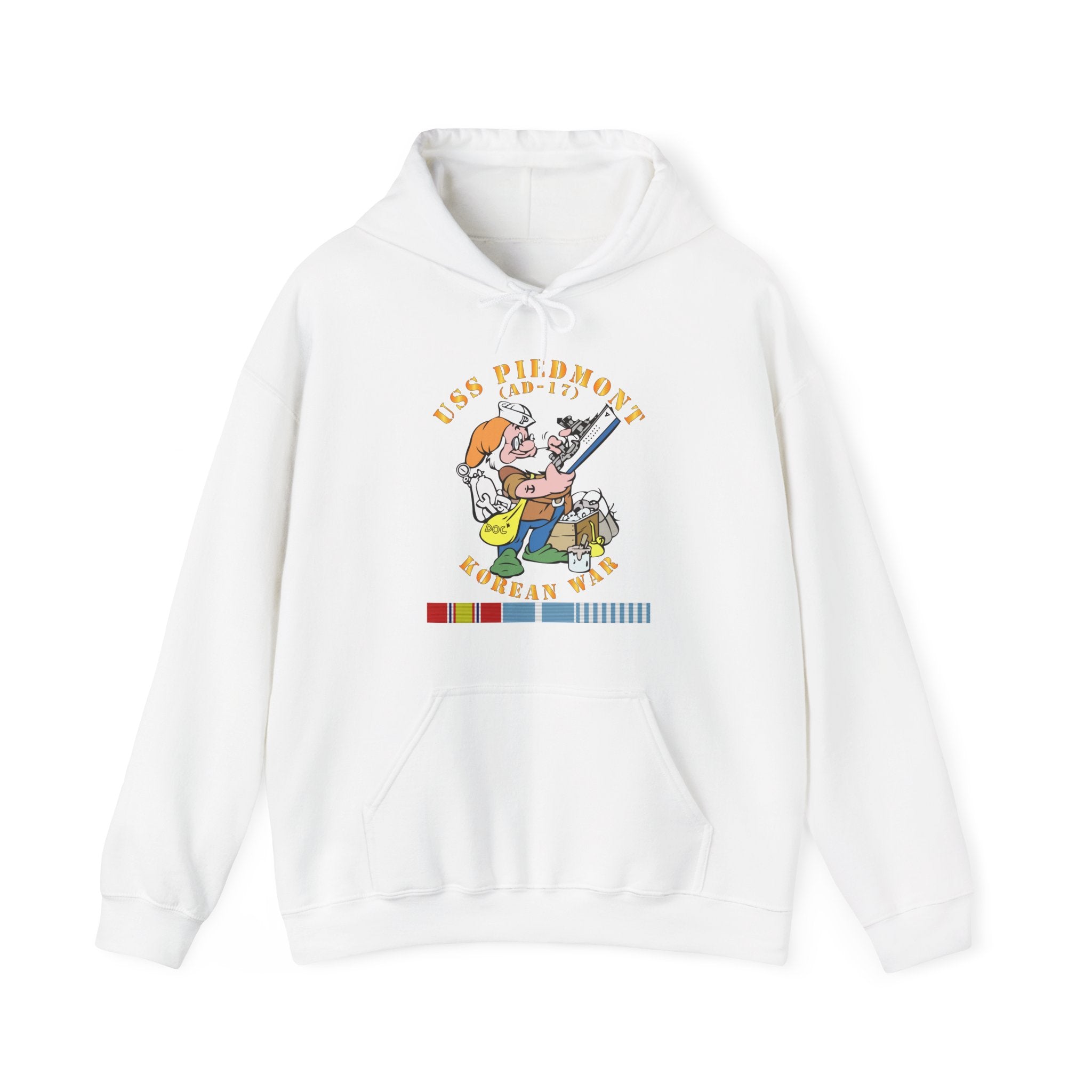 Unisex Heavy Blend™ Hoodies - Navy - USS Piedmont (AD-17) w KOREA SVC - Korean War