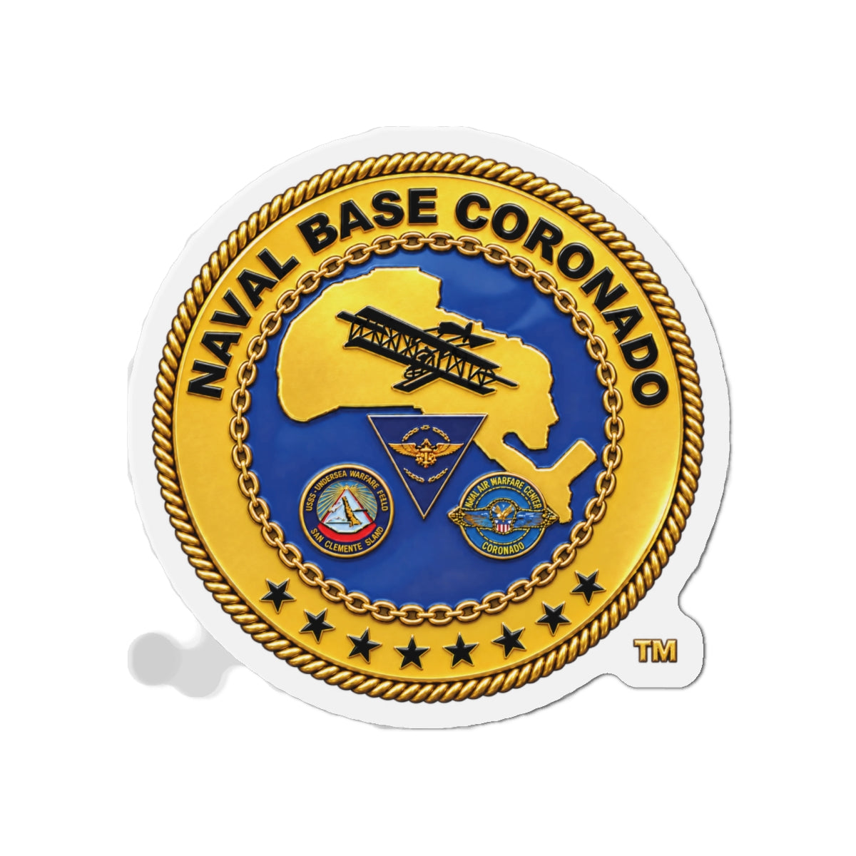 Die-Cut Magnet - Navy - Naval Base Coronado - Crest - 3D - Enhanced
