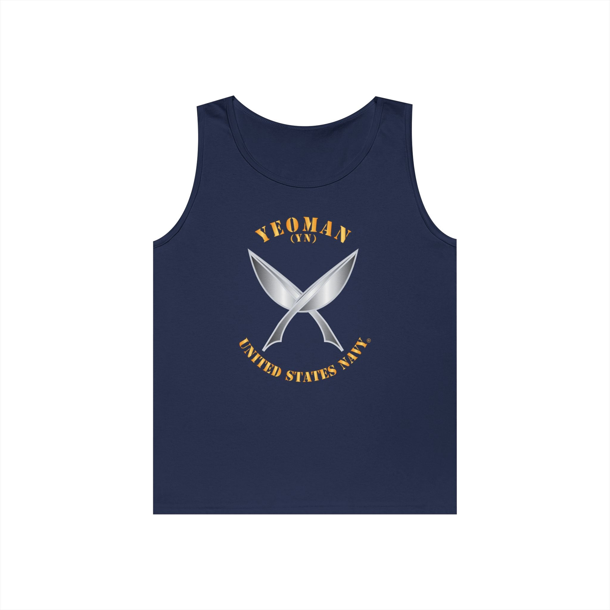 Unisex Heavy Cotton Tank Top - Navy - Rate - Yeoman (YN)