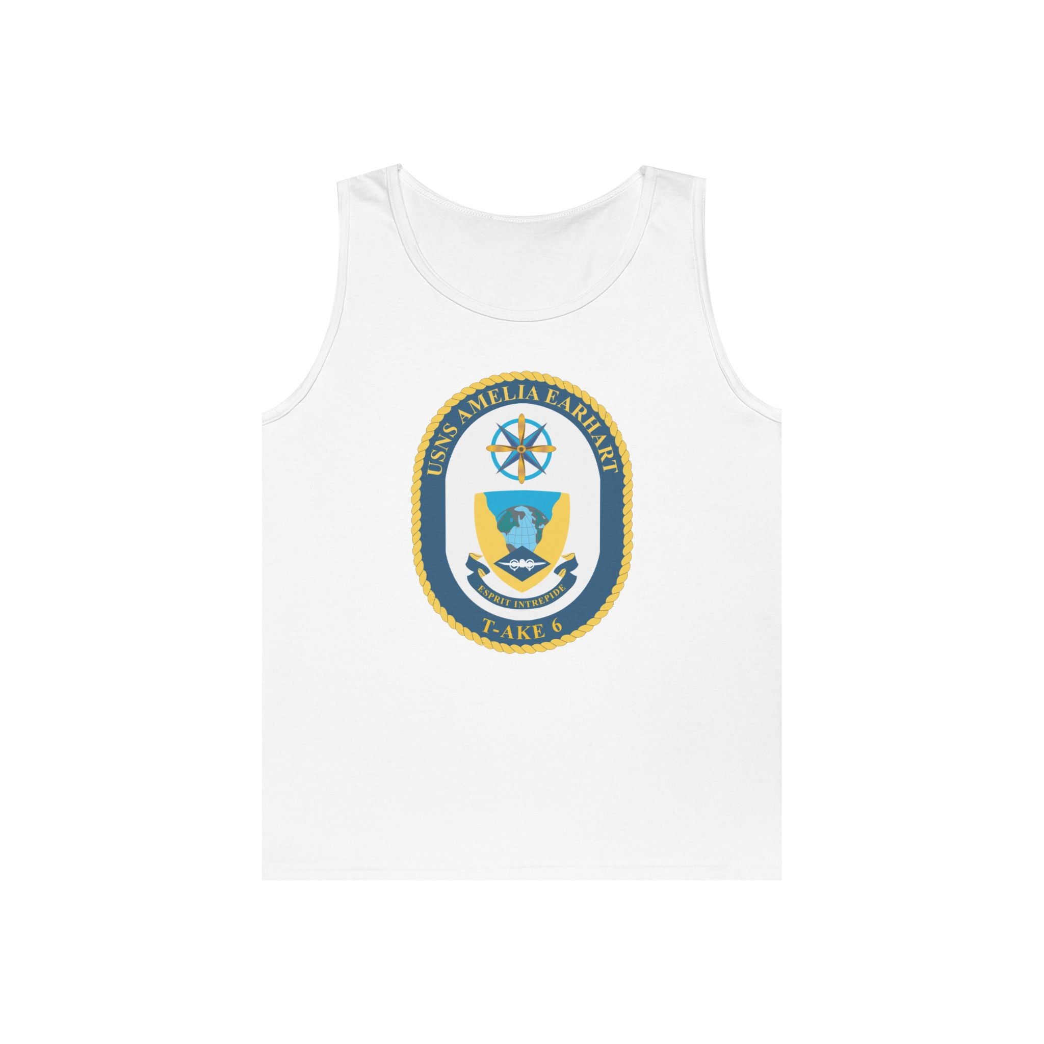 Unisex Heavy Cotton Tank Top - Navy - USNS Amelia Earhart (T-AKE 6) wo txt