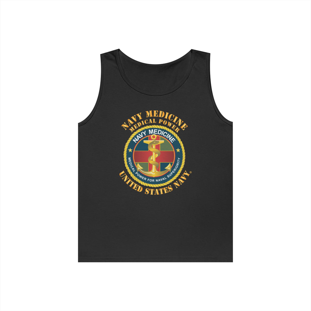 Unisex Heavy Cotton Tank Top - Navy Medicine - Medical Power for Naval Superiority X 300