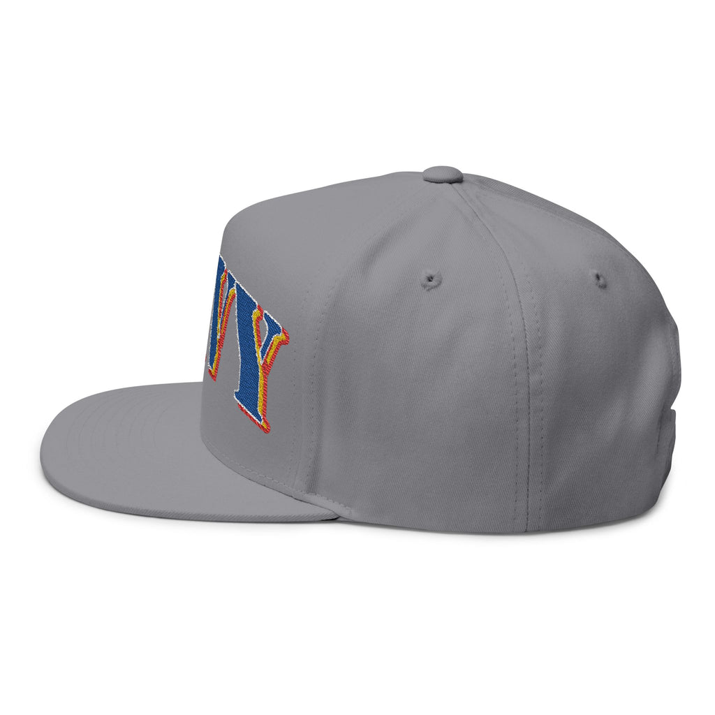 US Navy Embroidered Flat Bill Hat — Retro Varsity Military Style