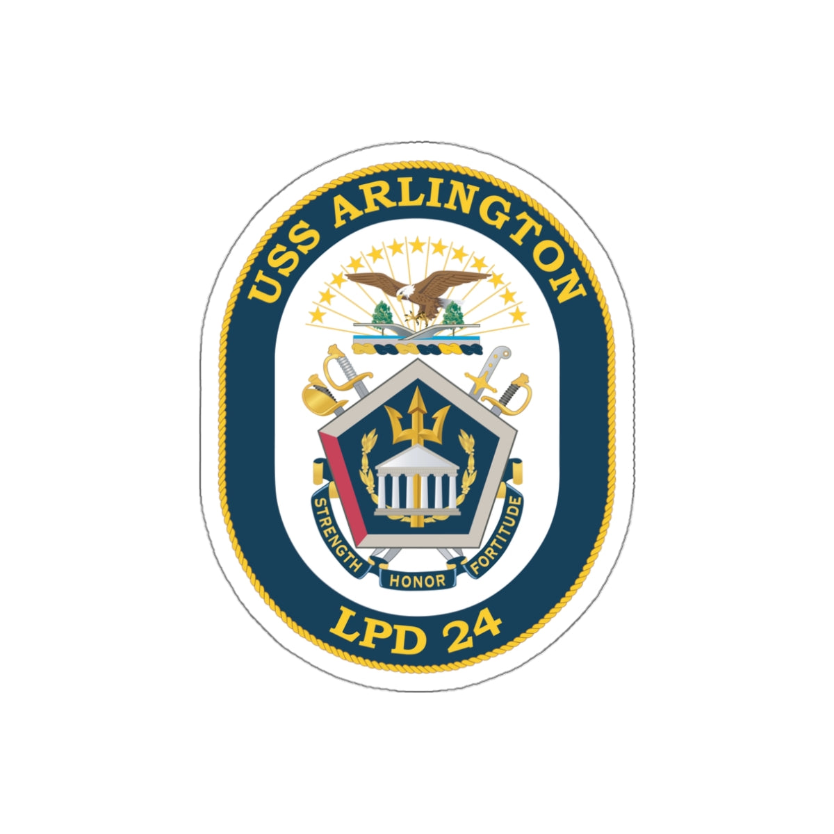 Die-Cut Vinyl Sticker - Navy - USS Arlington (LPD-24) wo txt