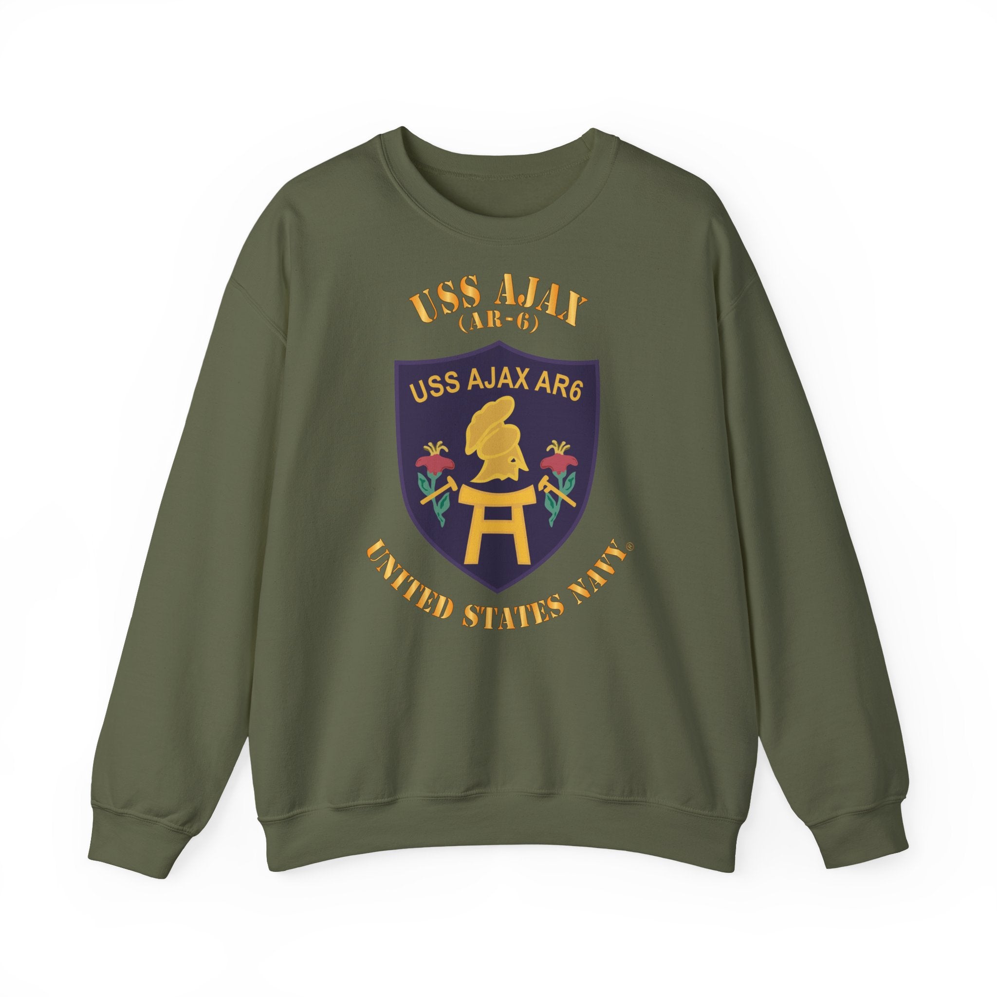 Unisex Heavy Blend™ Crewneck Sweatshirt - Navy - USS Ajax (AR-6)