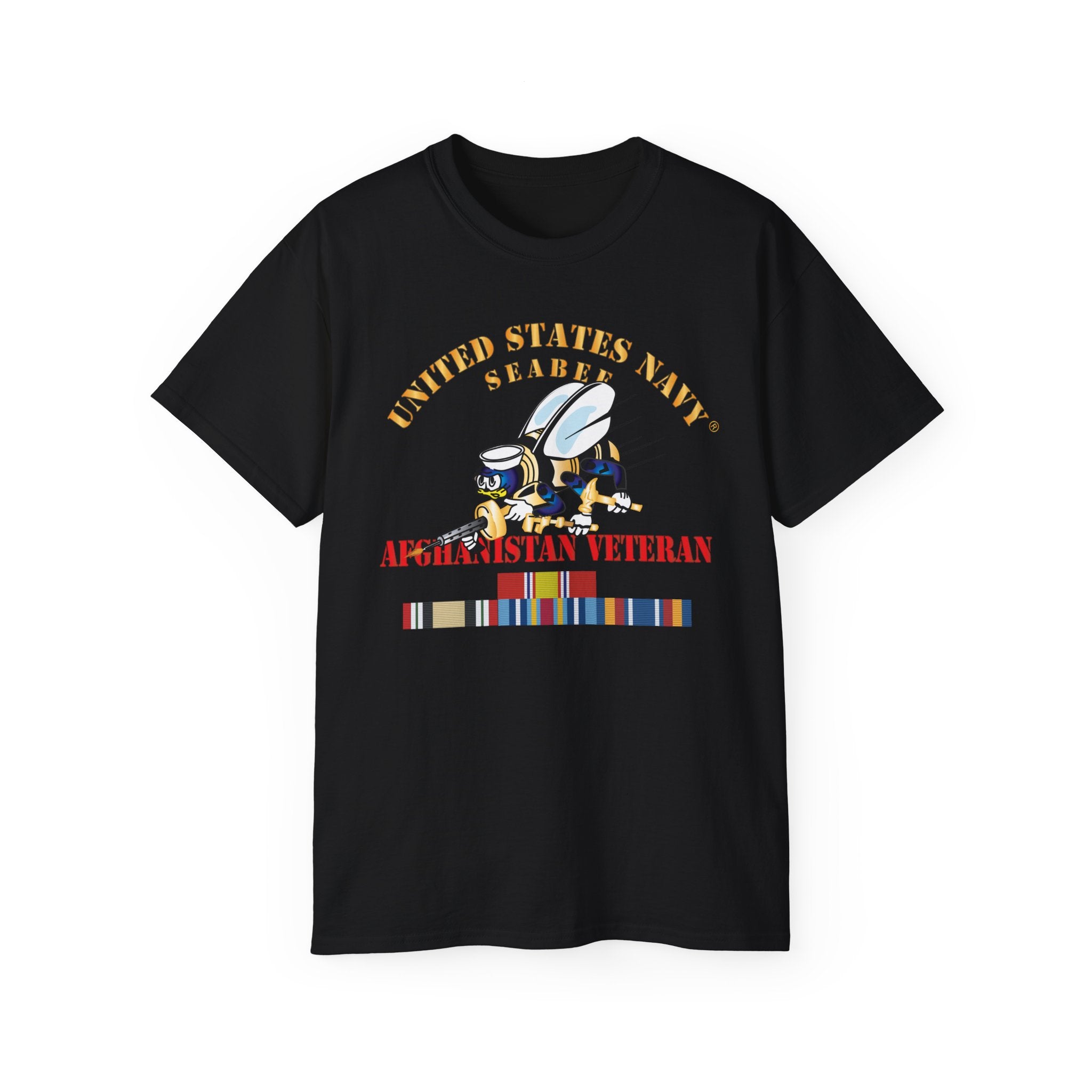 Unisex Ultra Cotton T-Shirt - Navy - Seabee - Afghanistan Veteran