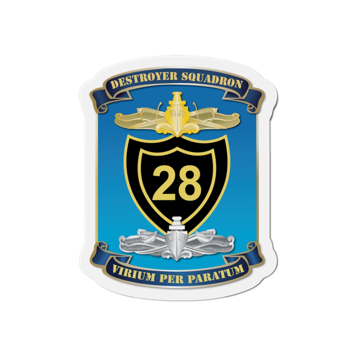Die-Cut Magnet - Navy - Destroyer Squadron 28 (DESRON-28) wo Txt