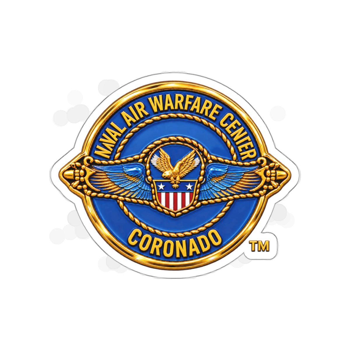 Die-Cut Vinyl Sticker - Navy - Naval Air Warfare Center - Coronado - Crest - 3D - Enhanced