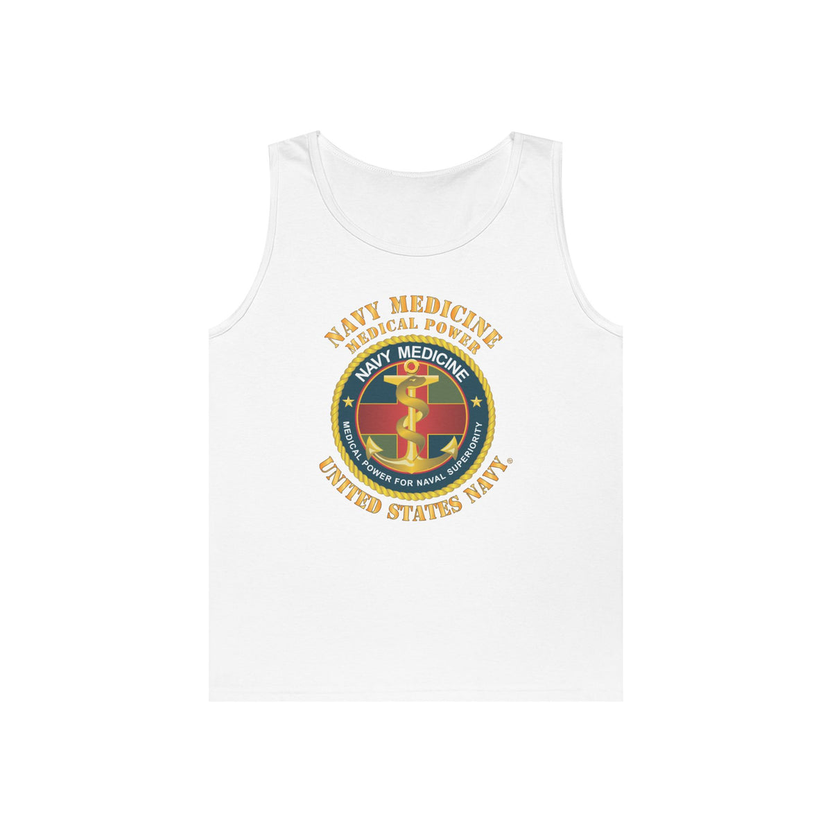 Unisex Heavy Cotton Tank Top - Navy Medicine - Medical Power for Naval Superiority X 300