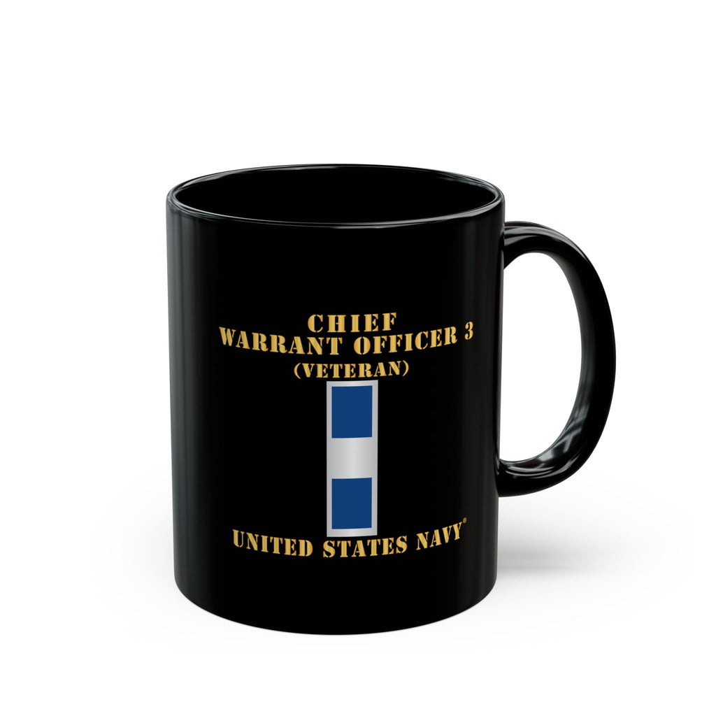 Black Mug (11oz, 15oz) - Navy - Chief Warrant Officer 3 - CW03 - Veteran