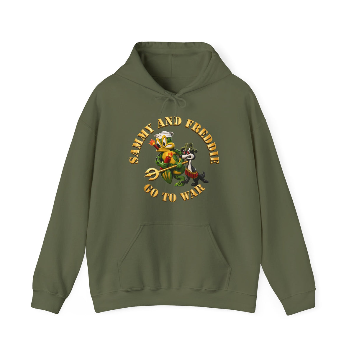 Unisex Heavy Blend™ Hoodies - Navy - SOF - Sammy - Freddie - Go to War - 3D - Enhanced