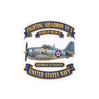 Kiss-Cut Vinyl Decal - NAVY - Fighting Squadron - VF 3 - WWII FELIX Insignia - Grumman F4F Wildcat - 3D - Enhanced
