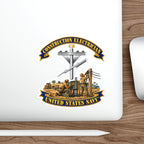 Die-Cut Vinyl Sticker - Navy - Rate - Construction Electrician (CE) with Scene - 3D - Enhanced